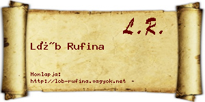 Löb Rufina névjegykártya